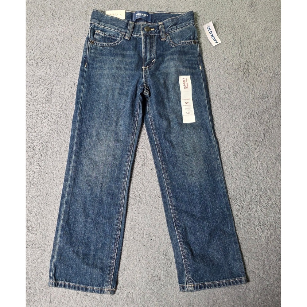 Old Navy Toddler 5T Straight Jeans Blue Adjustable Waist NWT